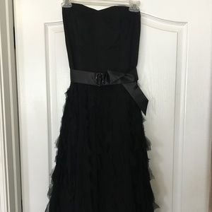 WHBM Black ruffle cocktail dress